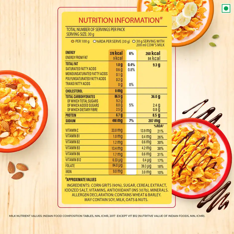 Kellogg's Corn Flakes Original Power Breakfast 7 Vitamins