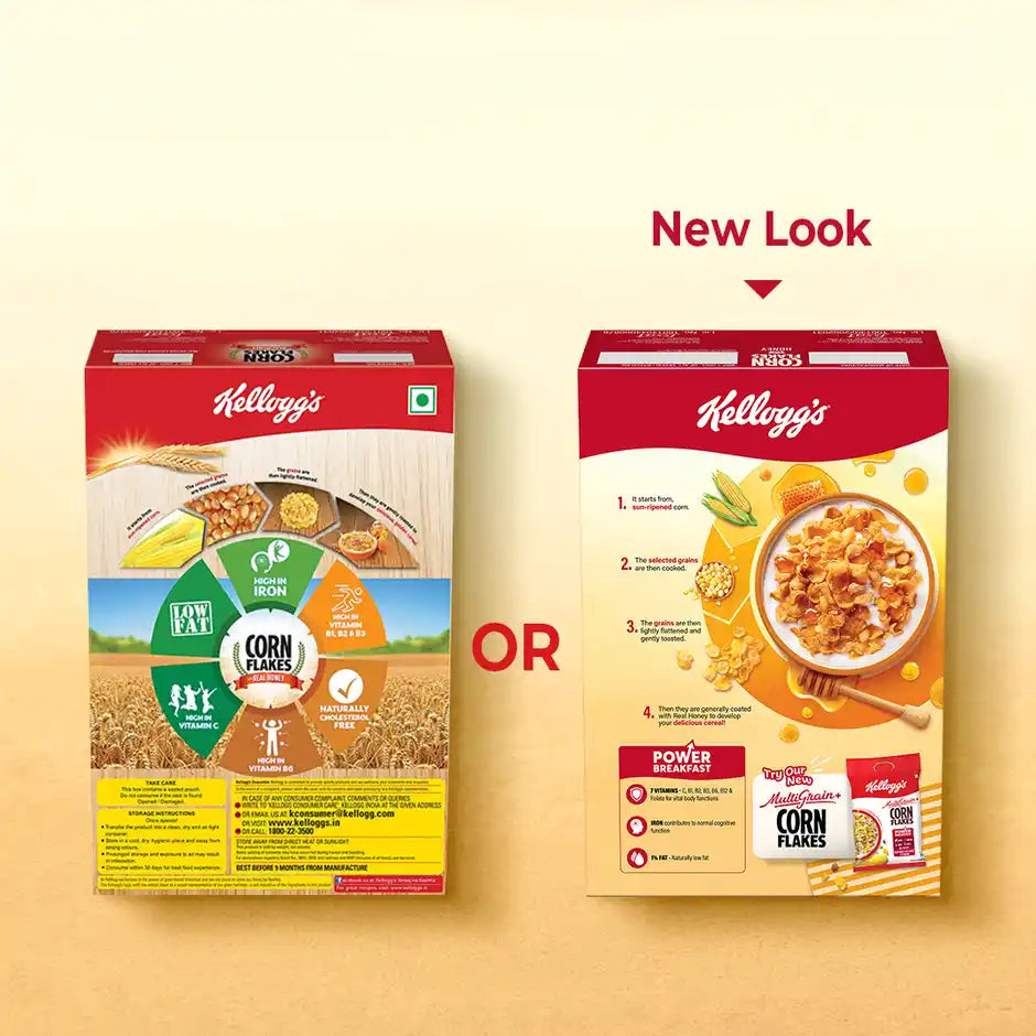 Kellogg's Corn Flakes Real Honey Power Breakfast 7 Vitamins