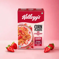 Kellogg's Corn Flakes Real Strawberry Power Breakfast 7 Vitamins
