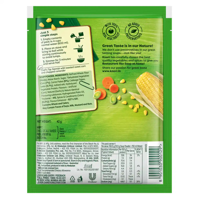 Knorr Classic Vegetable Sweet corn Soup