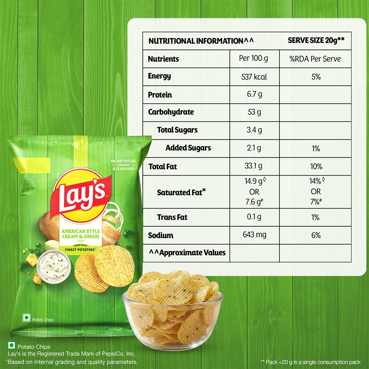 Lay's American Style Cream & Onion Potato Chips