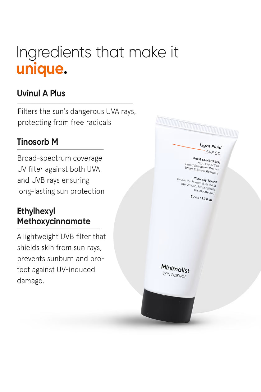 Minimalist Light Fluid Face Sunscreen SPF 50 PA++++
