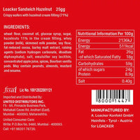 Loacker Sandwich Hazelnut Wafers Italy