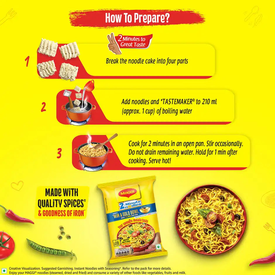 MAGGI 2-Minute Instant Noodles | Masala Noodles | Made With Quality Spices