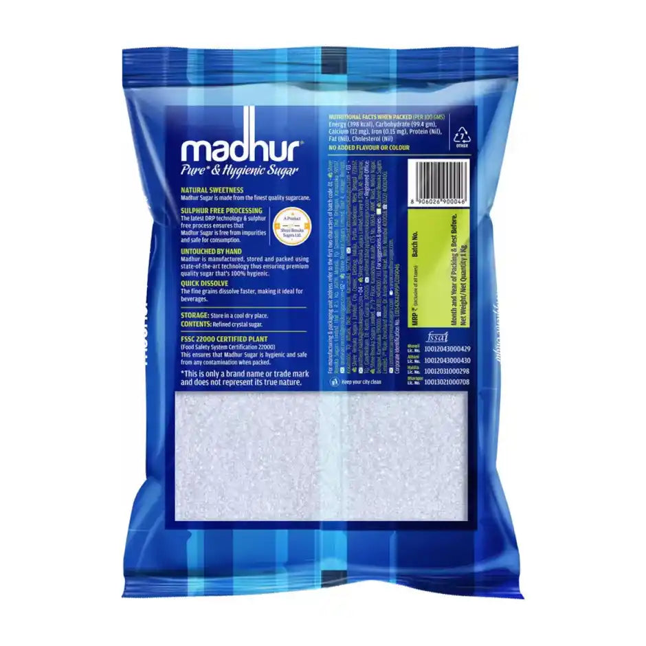 Madhur Pure & Hygienic Fine Grain Sugar /Sakkare