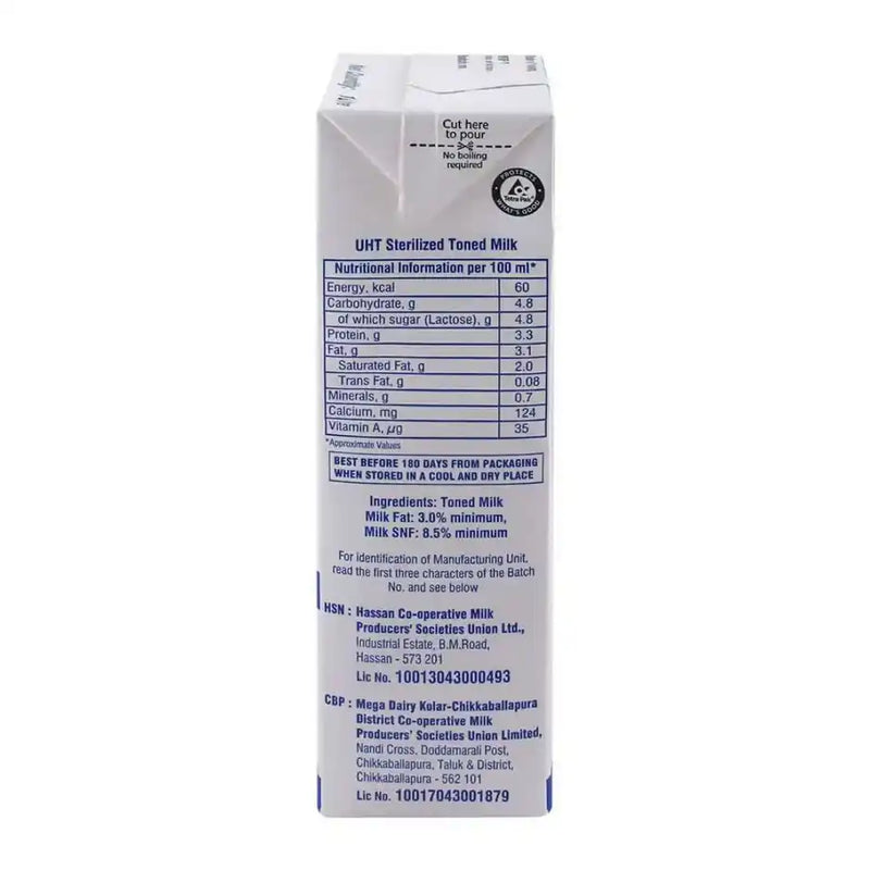 Nandini Goodlife Toned Milk UHT (Tetra Pack Brick)