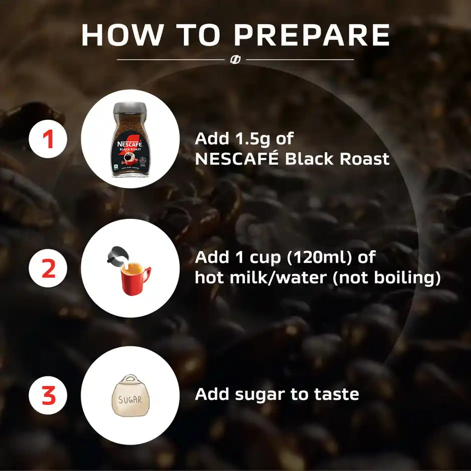 Nescafe Black Roast Instant Coffee | Rich & Strong