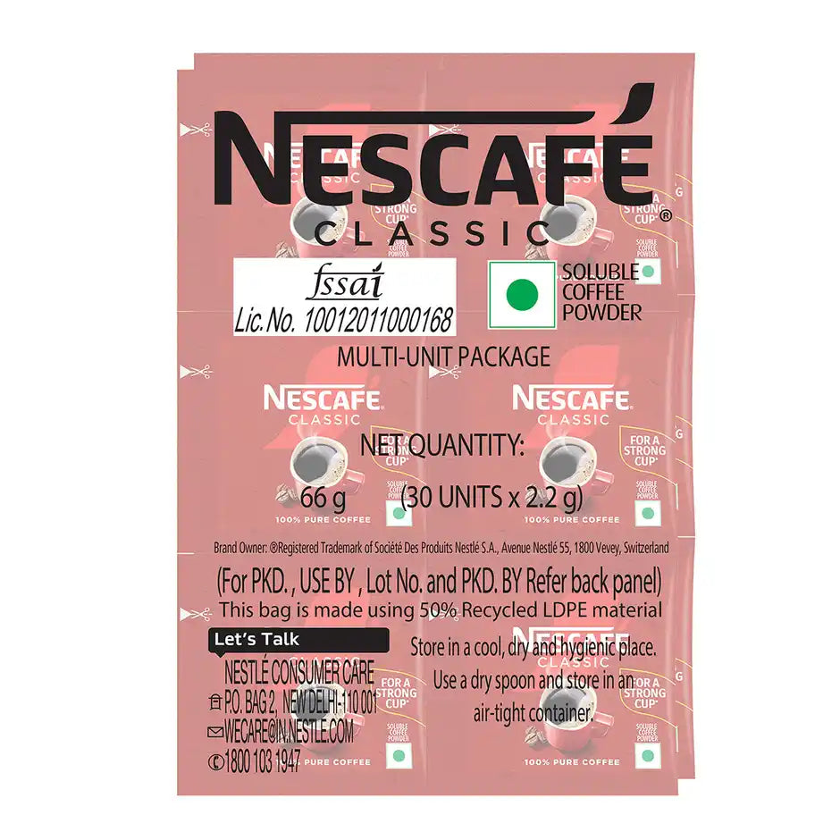 Nescafe Classic | Instant Coffee Powder Sachets