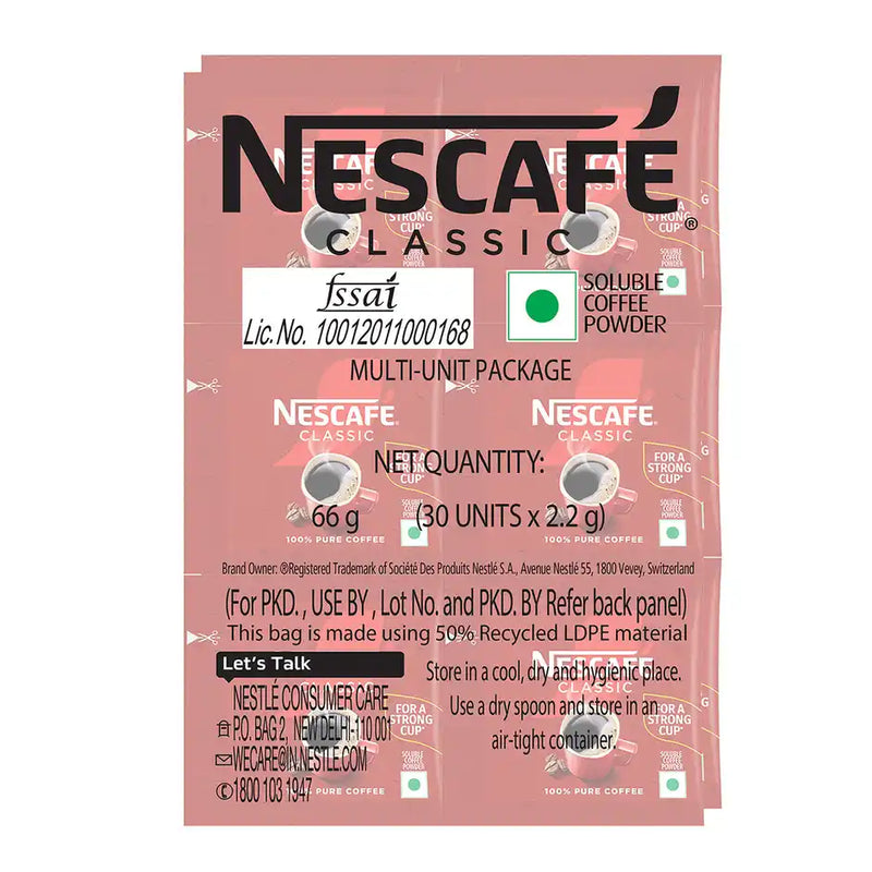 Nescafe Classic | Instant Coffee Powder Sachets