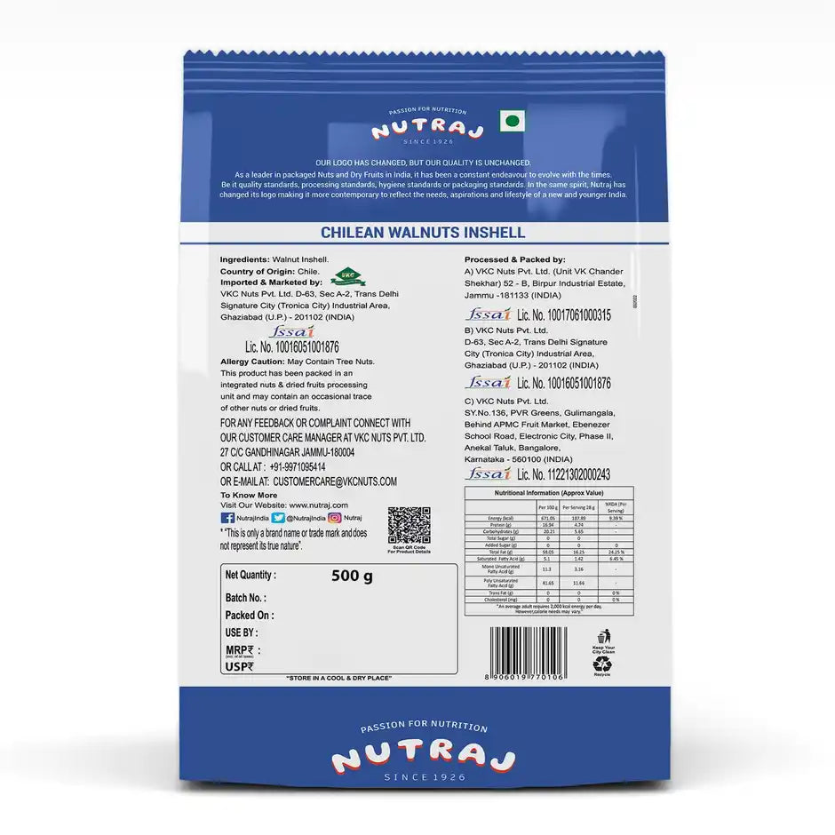 Nutraj Chilean Walnut Inshell