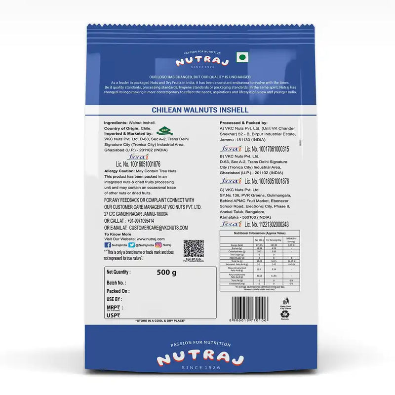 Nutraj Chilean Walnut Inshell