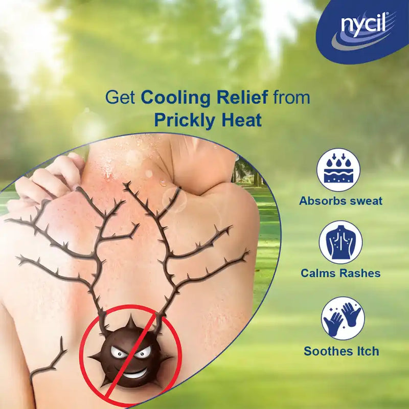 Nycil Germ Expert Prickly Heat Powder - Cool Herbal, (Get Cool Herbal 60 g Free)