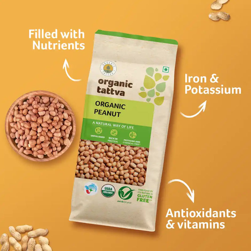 Organic Tattva Peanuts Pouch | Unpolished