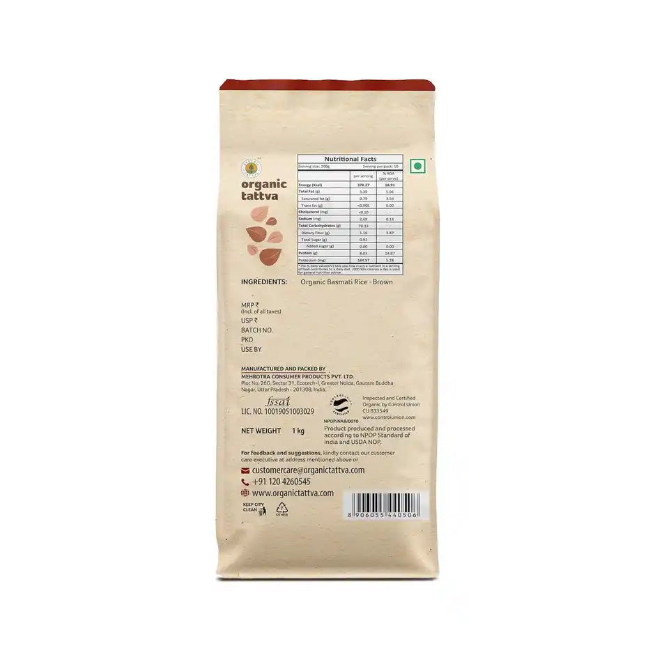 Organic Tattva Sonamasuri Rice Brown