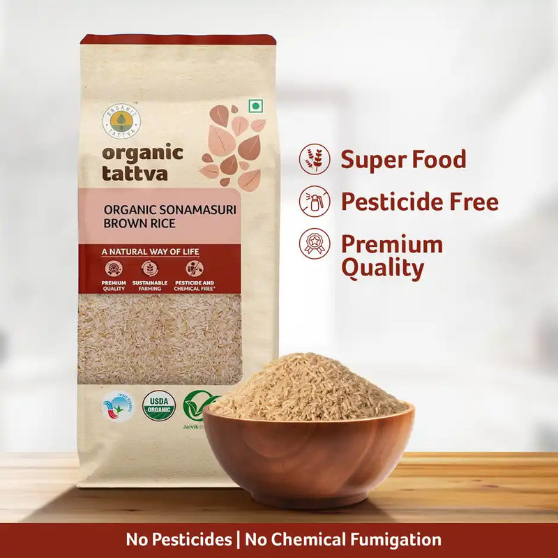 Organic Tattva Sonamasuri Rice Brown