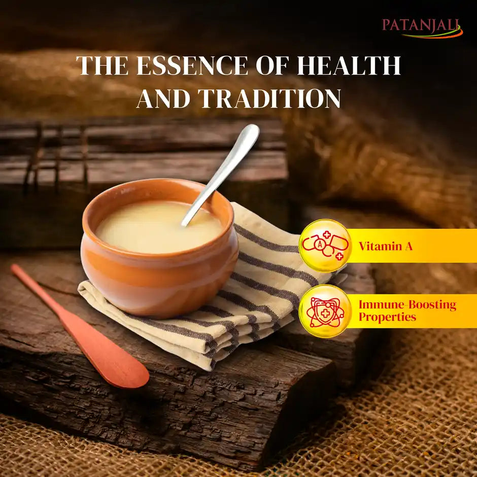 Patanjali Rich Cow Ghee Tetra Pack - Danedar, Rich Aroma, Cow Ghee