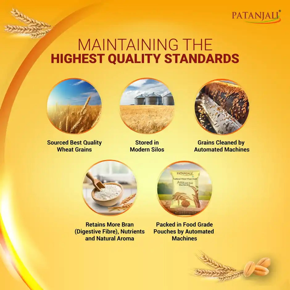 Patanjali Traditional Whole Wheat Atta (100% Atta, 0% Maida)