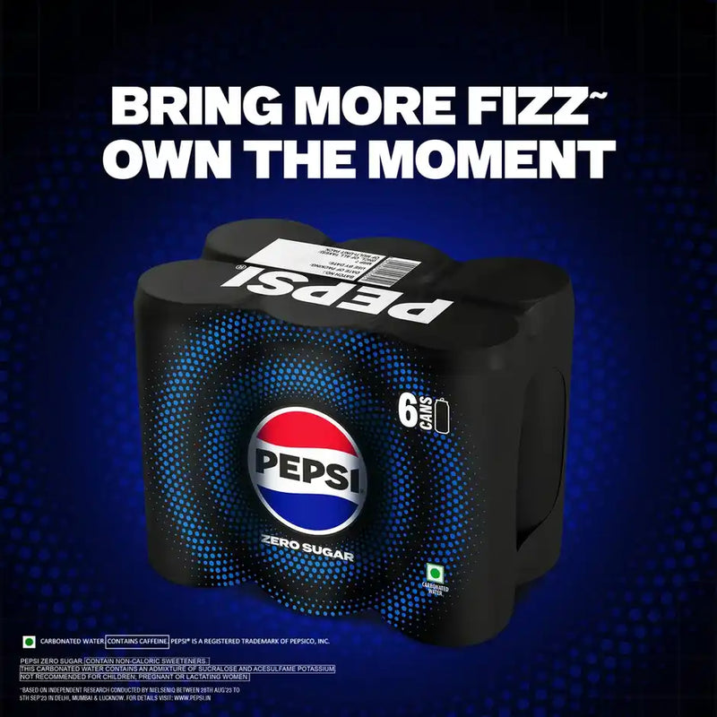 Pepsi Zero Sugar Soft Drink Can Pack of 6