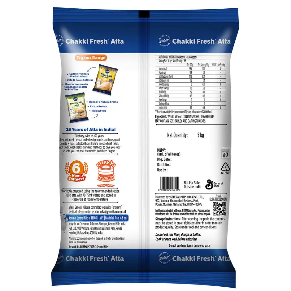 Pillsbury Atta/Godihittu - Chakki Fresh 5kg