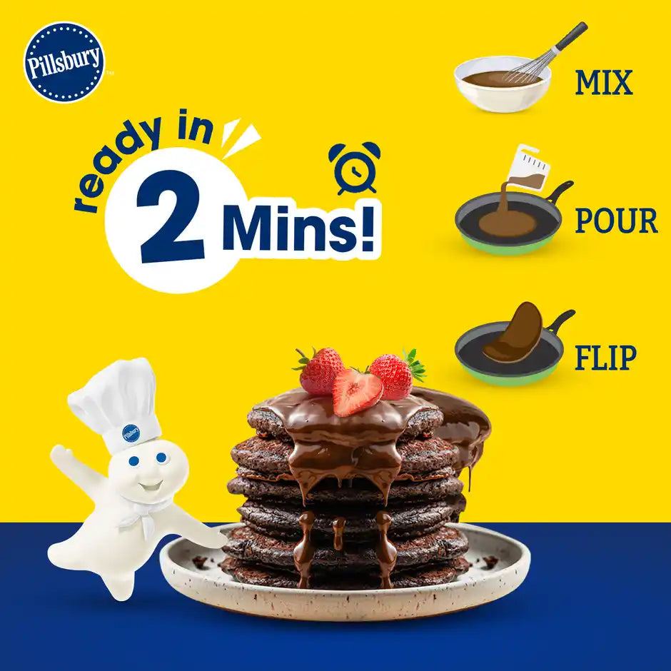 Pillsbury Chocolate Flavour Pancake Mix 2-Minute Pancake Mix For Kids