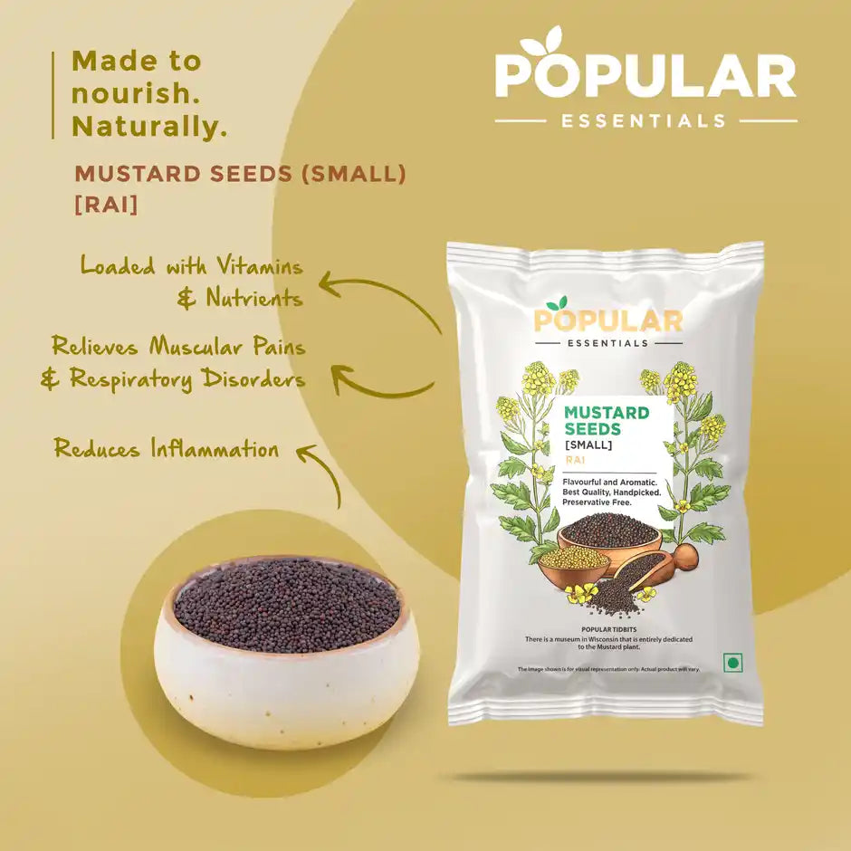 Popular Essentials Mustard Seeds Rai (Small) 100g Pouch