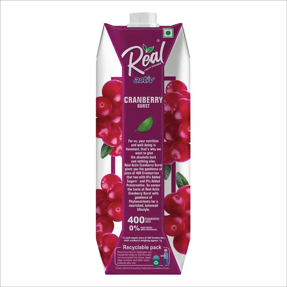 Real Activ Cranberry Juice, No Added Sugar