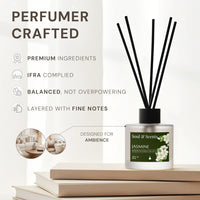 Soul & Scents Lavender and Jasmine Reed Diffuser Set - 100ml with Free 10 Rattan Reed Sticks