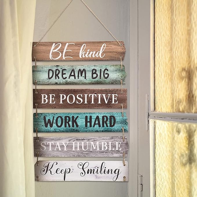 Bedroom Wall Decor - Rigid Eco-Friendly Recycled Board - 6 pcs, Retro