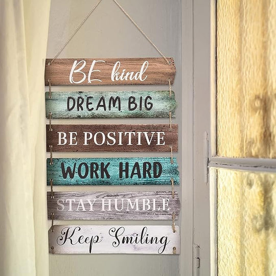 Bedroom Wall Decor - Rigid Eco-Friendly Recycled Board - 6 pcs, Retro