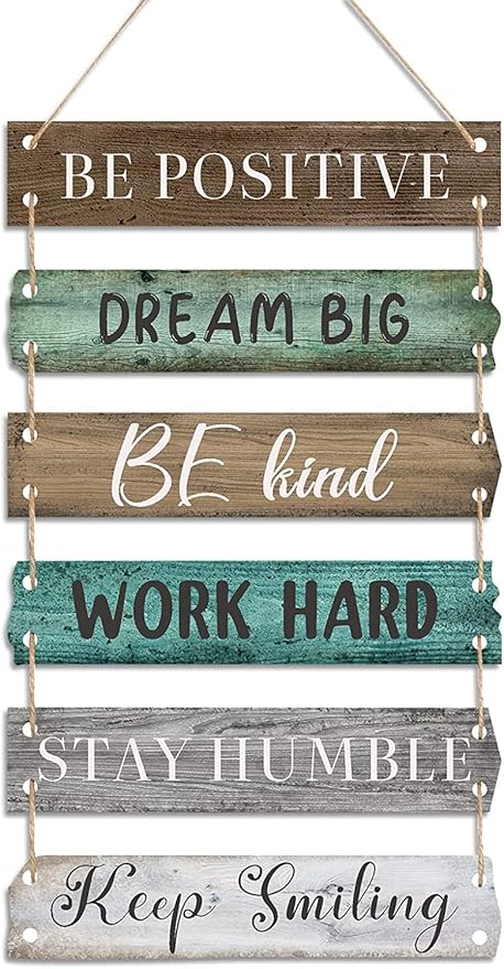 Bedroom Wall Decor - Rigid Eco-Friendly Recycled Board - 6 pcs, Retro
