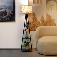 Crosscut Furniture LED Tripod Floor Lamp with 3 Shelves