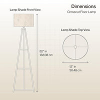 Crosscut Furniture LED Tripod Floor Lamp with 3 Shelves