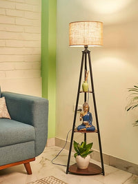 Crosscut Furniture LED Tripod Floor Lamp with 3 Shelves