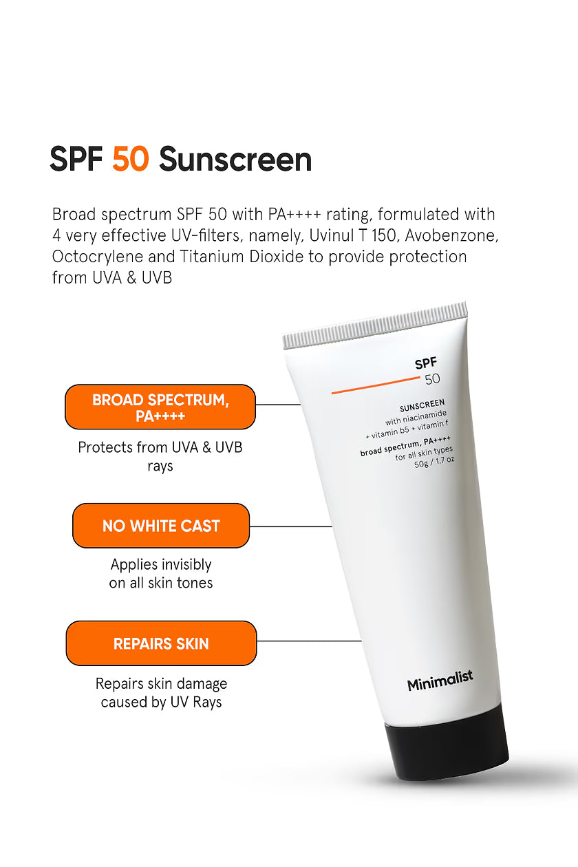 Minimalist Sunscreen SPF 50 PA++++ Water And Sweat Resistant