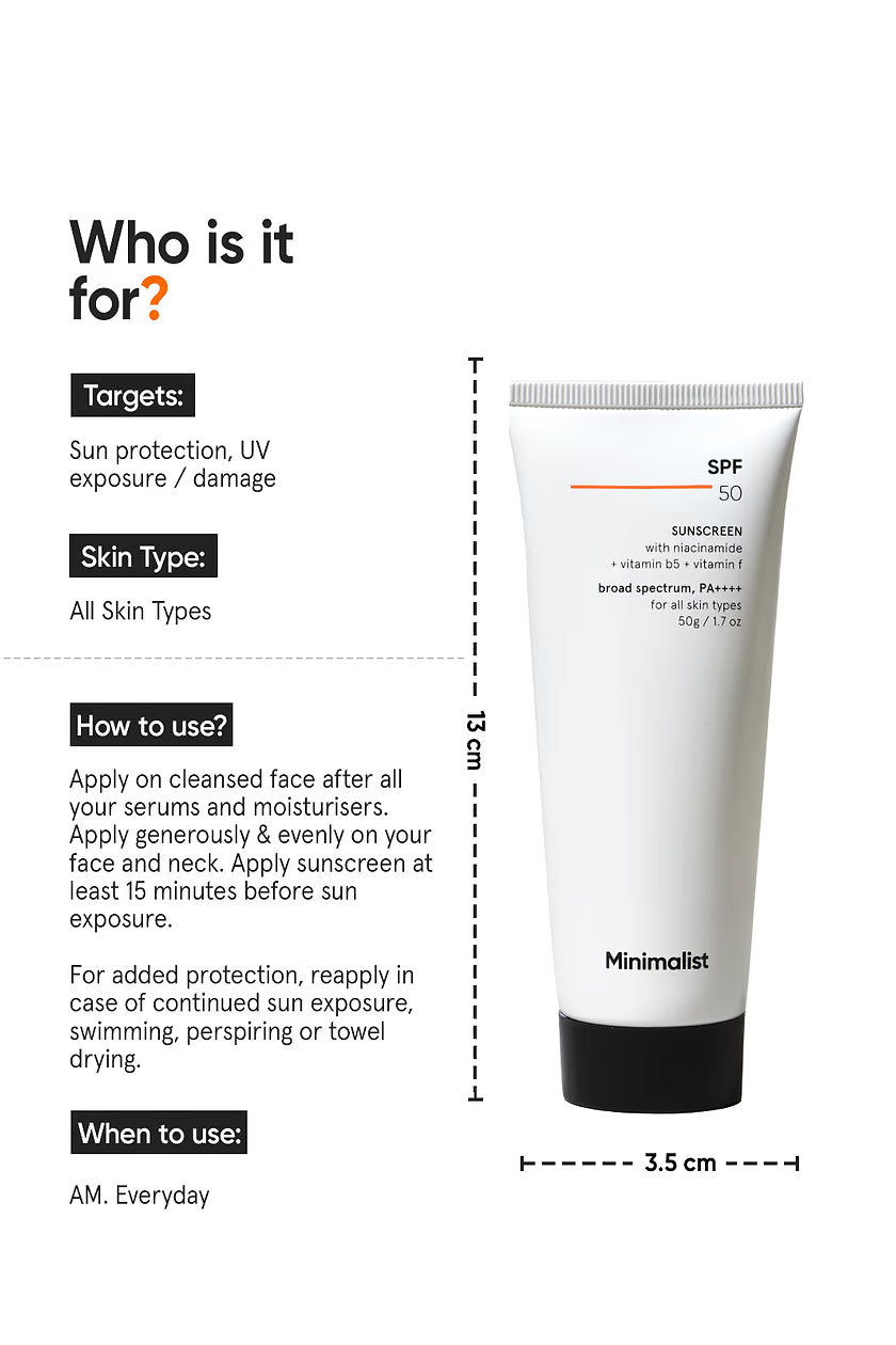 Minimalist Sunscreen SPF 50 PA++++ Water And Sweat Resistant