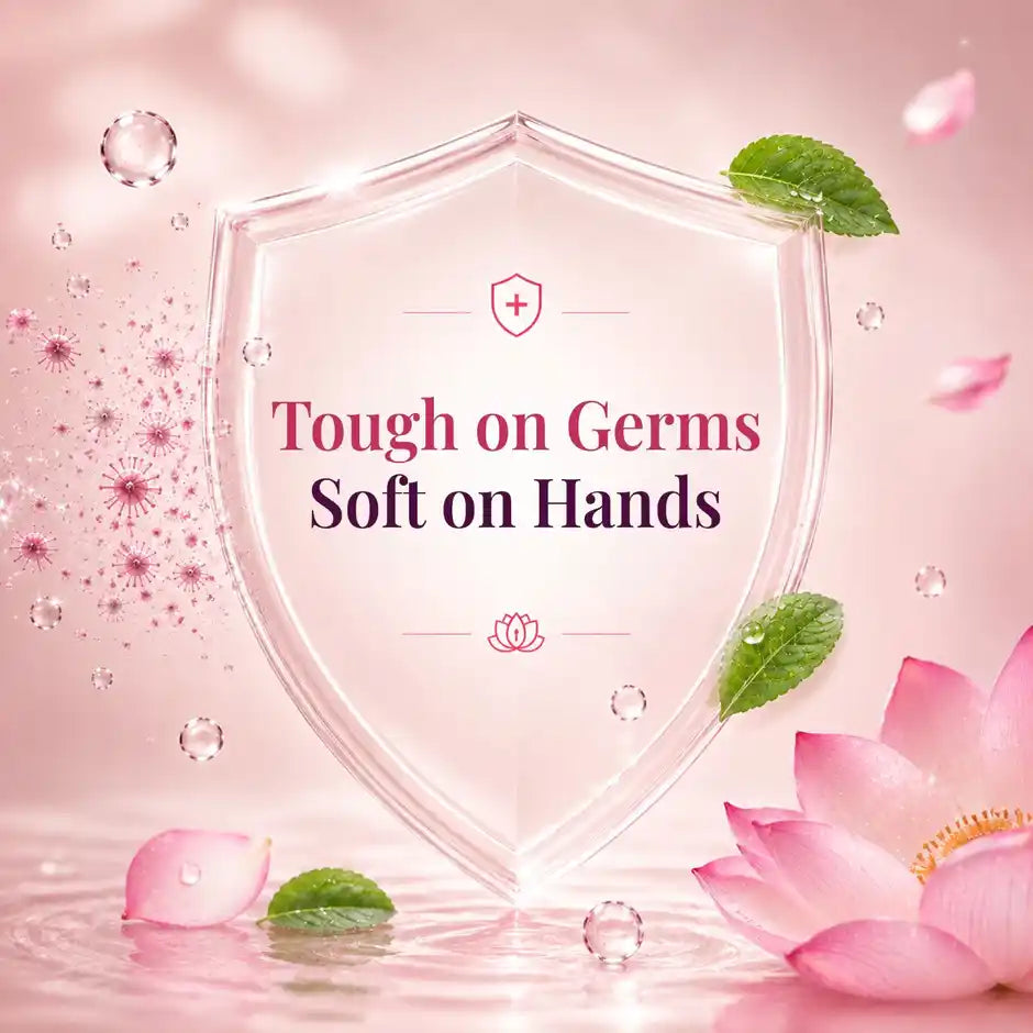 Santoor Mild Gentle Anti-Bacterial Hand Wash With Natural Goodness of Lotus and Tulsi