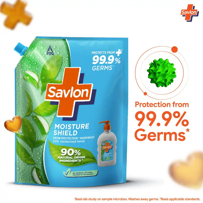 Savlon Moisture Shield Handwash Refill Pack 1.3L| For Soft Hands| Value Pack