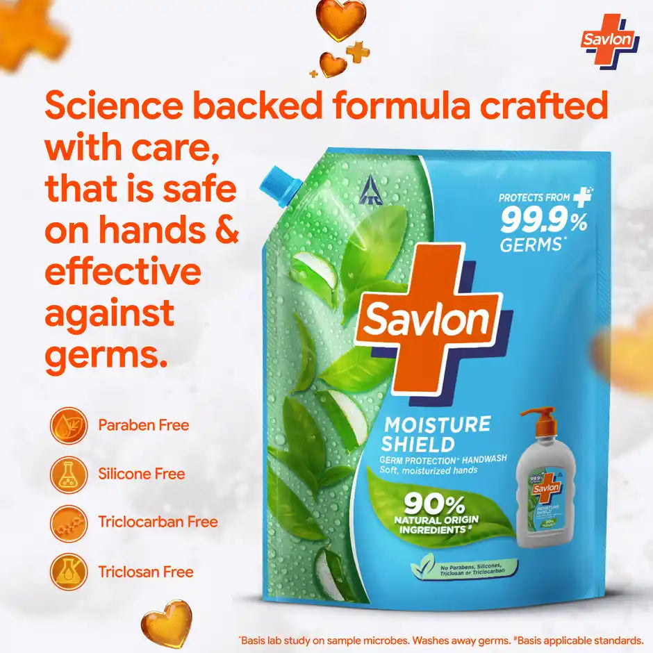 Savlon Moisture Shield Handwash Refill Pack 1.3L| For Soft Hands| Value Pack