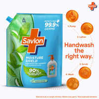 Savlon Moisture Shield Handwash Refill Pack 1.3L| For Soft Hands| Value Pack