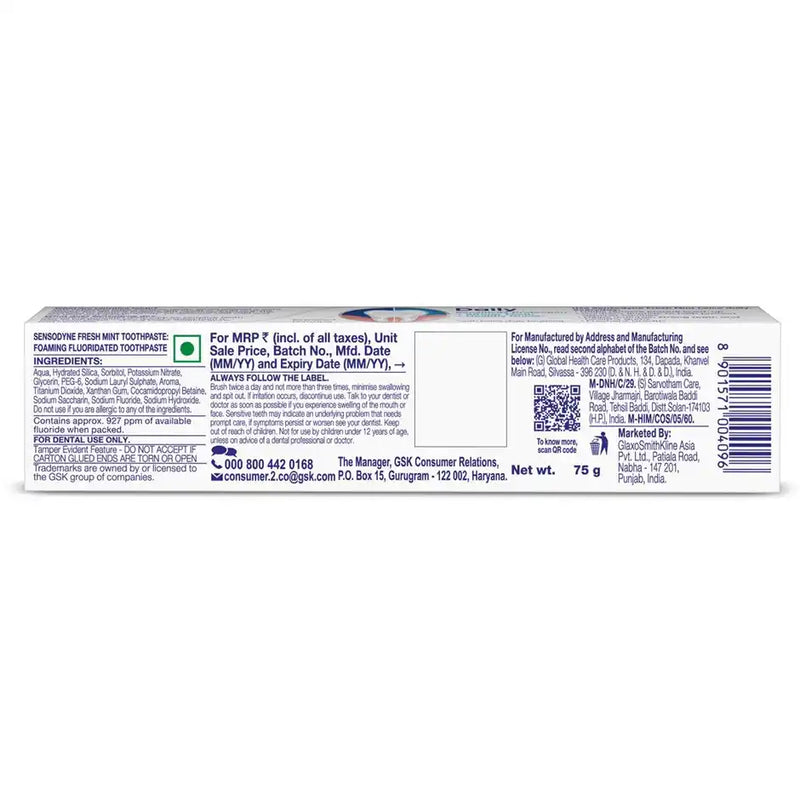 Sensodyne Fresh Mint Toothpaste (Strong Mint Flavour)
