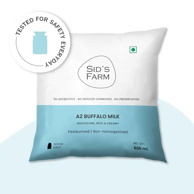 Sid's Farm Tested A2 Buffalo Milk (No Antibiotics . No Hormones . No Preservatives)