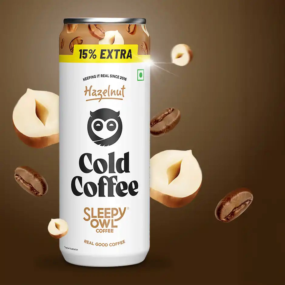 Sleepy Owl Hazelnut Cold Coffee Can | Ready to Drink Coffee Beverage
