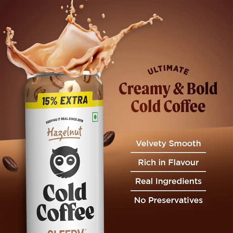Sleepy Owl Hazelnut Cold Coffee Can | Ready to Drink Coffee Beverage