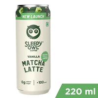 Sleepy Owl Vanilla Matcha Latte Can | Ready to Drink Authentic Japanese Matcha Tea