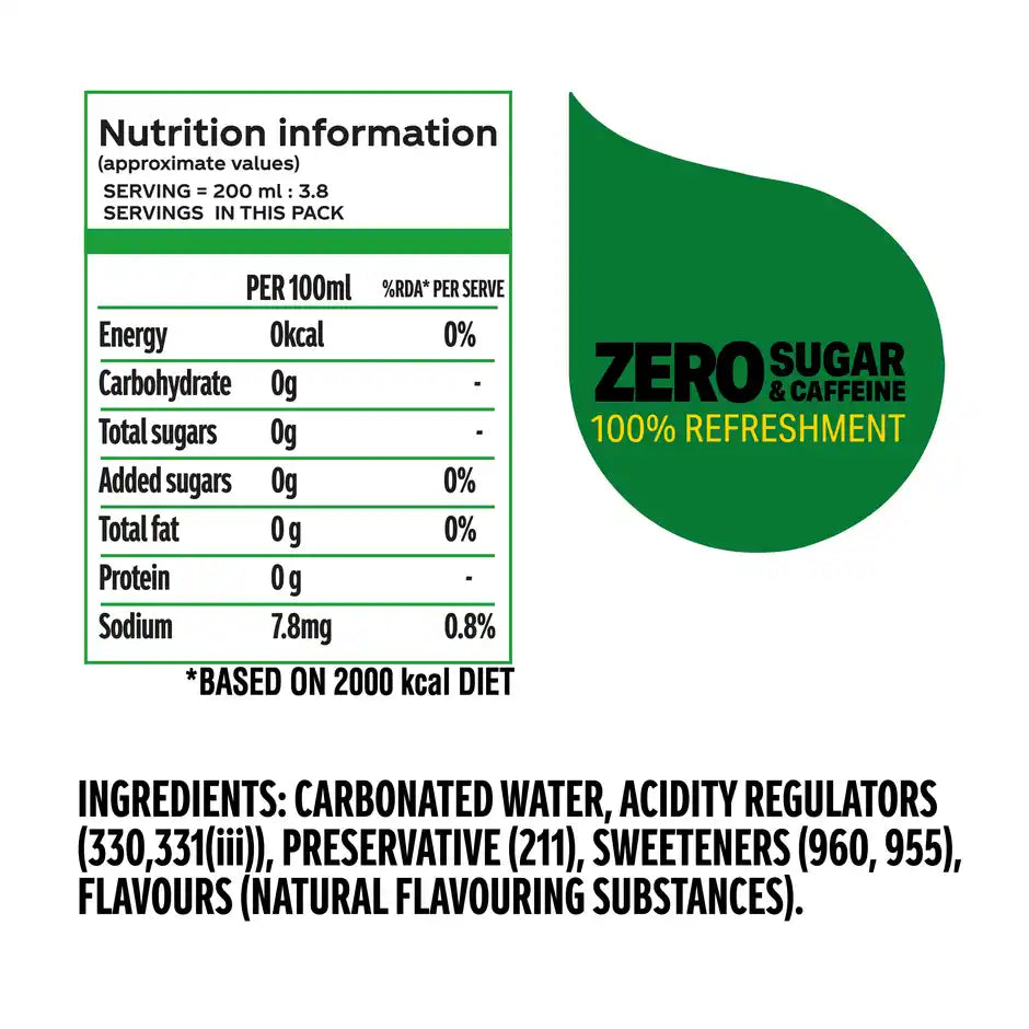 Sprite Zero Lemon-Lime Sparkling Soft Drink Pet Bottle 750ml