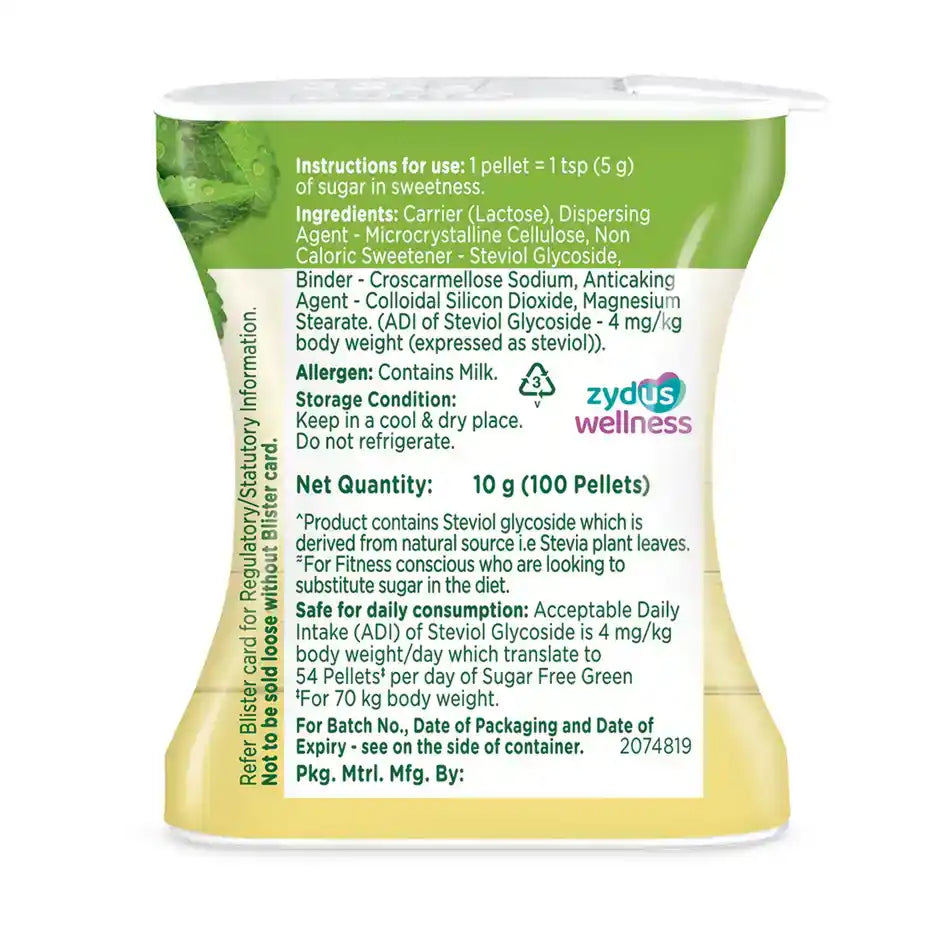 Sugar Free Green Truly Natural Made From Stevia
