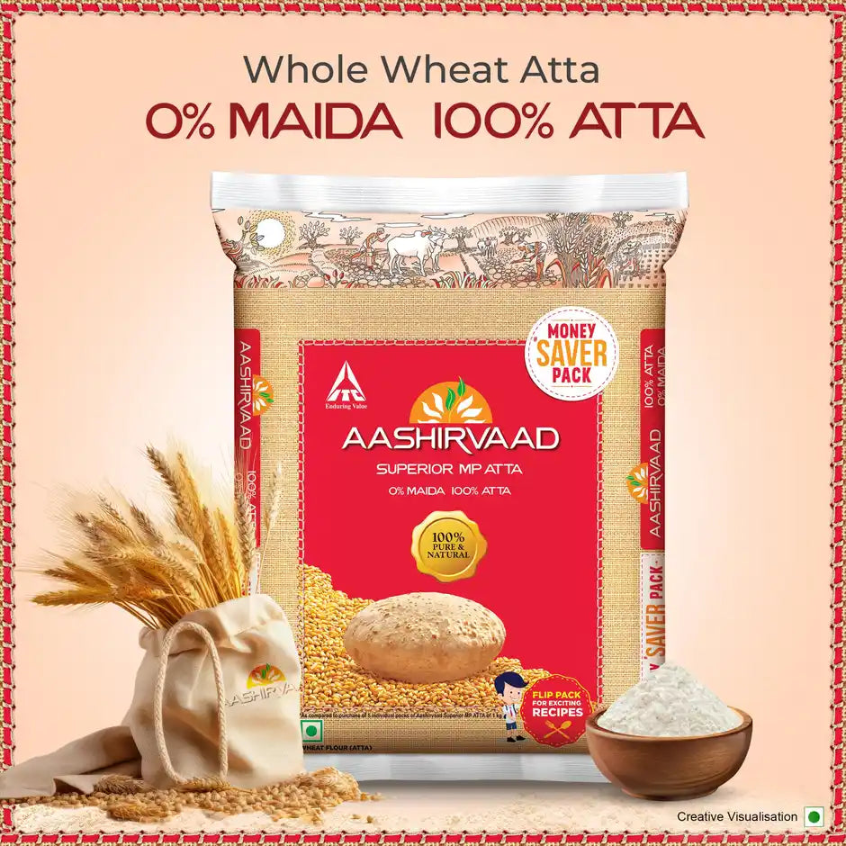 Superior MP Wheat Atta, 0% Maida | Aashirvaad