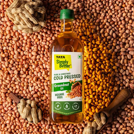 Tata Simply Better Groundnut (Peanut) Cold Pressed Oil | Pure & Unrefined Healthy Cooking Oil