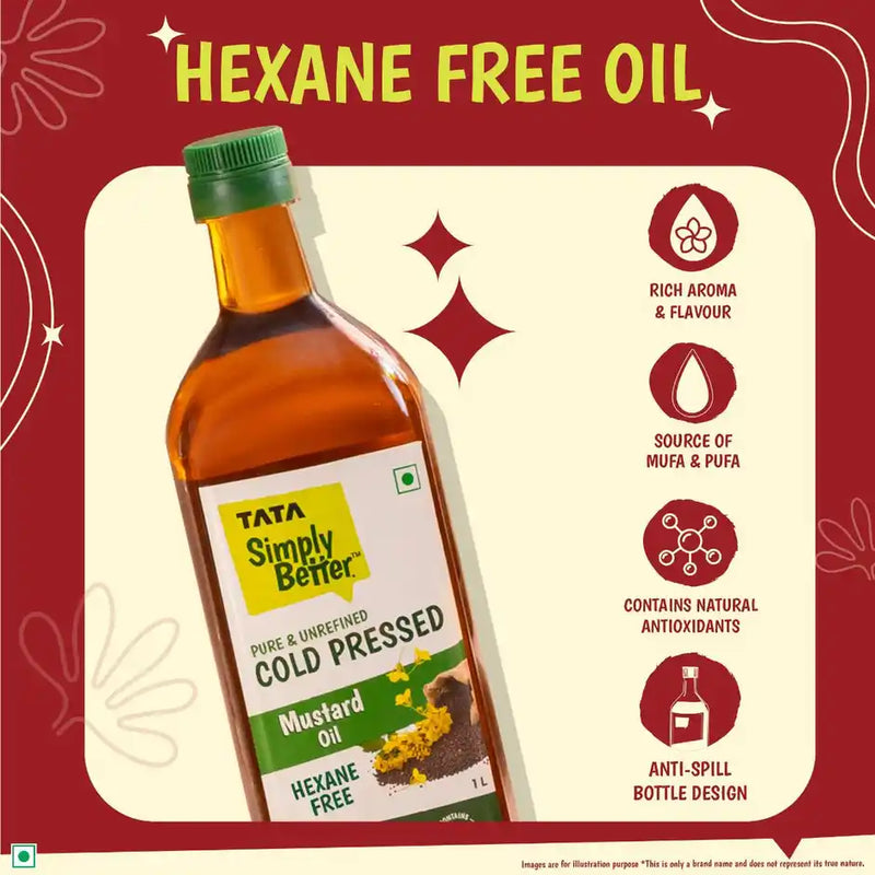 Tata Simply Better Mustard (Sarson) Cold Pressed Unrefined & Healthy Cooking Oil