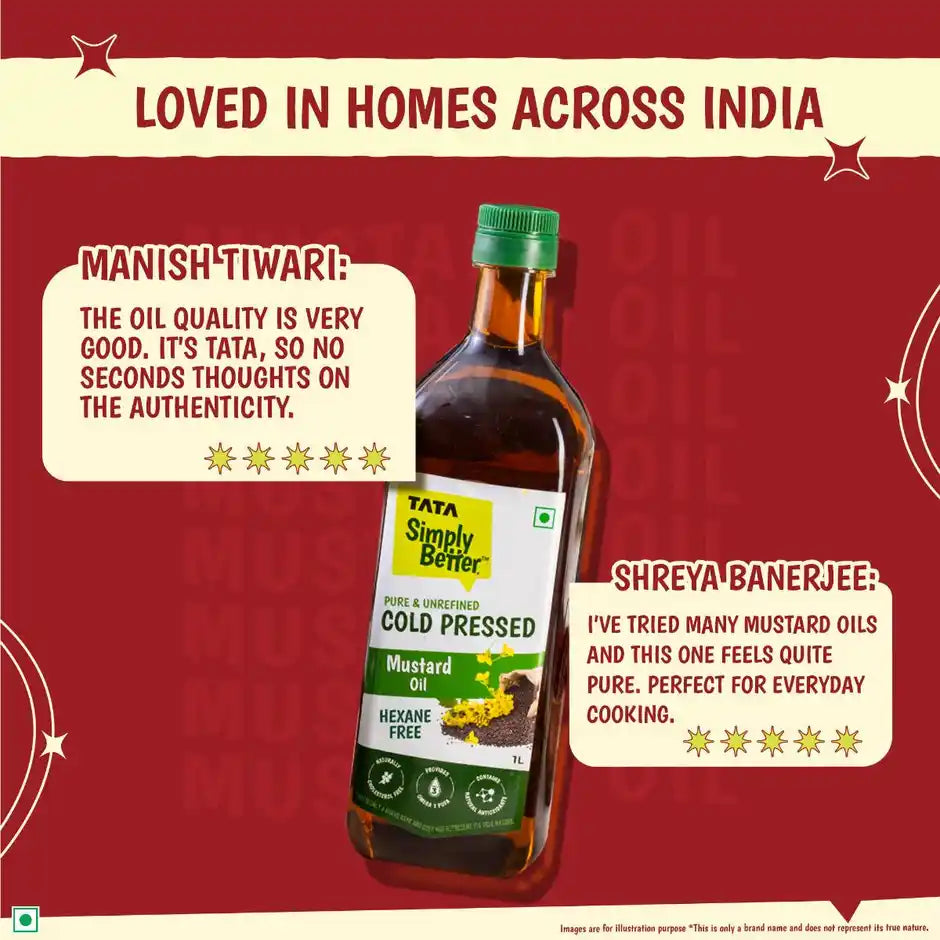 Tata Simply Better Mustard (Sarson) Cold Pressed Unrefined & Healthy Cooking Oil
